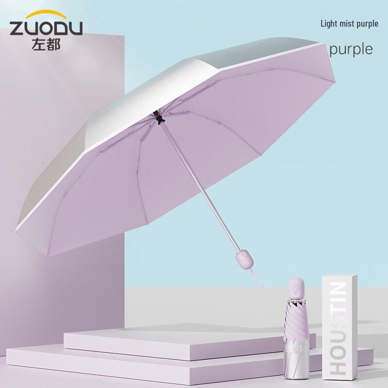 ZUODU Automatic Titanium Silver Compact Sun Umbrella