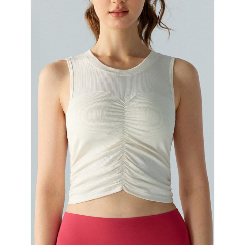 Spring and Summer Yoga Yoga Fixed Cup Integrated Fashion Wind Sexy Open Back Sports Vest Sleeveless Workout Underwear