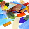 Mixed shape glass mosaic tiles for handicrafts, stained glass pieces mixed with colored glass fragments DIY mica pieces mosaic