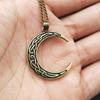 Elegant Celtic Crescent Moon Alloy Pendant Necklace