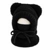 Thickened Kids Winter Beanie Knitted Thick Warm Balaclava Hooded Scarf Hat  Toddlers