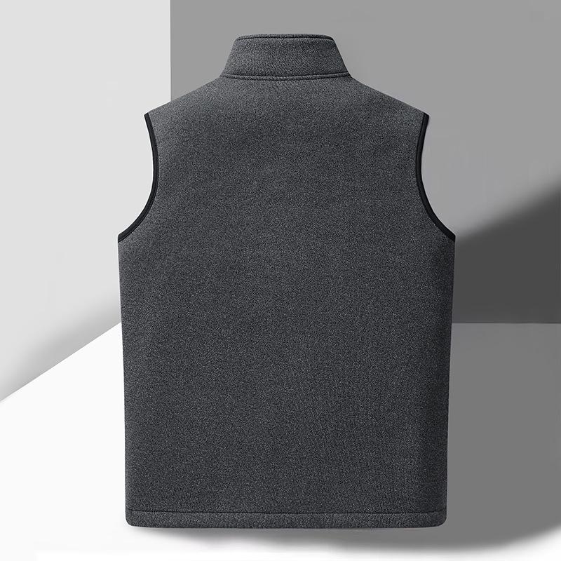 Men's Lambswool Fleece Vest: Warm, Versatile, Sleeveless Outerwear for Autumn and Winter