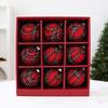9Pcs Vintage Plaid Fabric Christmas Ball Set Grid Pattern Christmas Gift Spheres  Home Decor