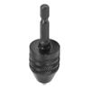 Keyless Drill Chuck Impact Driver Bit Adapter Converter 3 Jaws 1 4in Hex Shank 0.6‑8mm Black