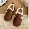 Fashion 2025 Autumn and Winter New Fashionable Hairy Shoes with Velvet and Soft Bottom Bread Cotton Shoes