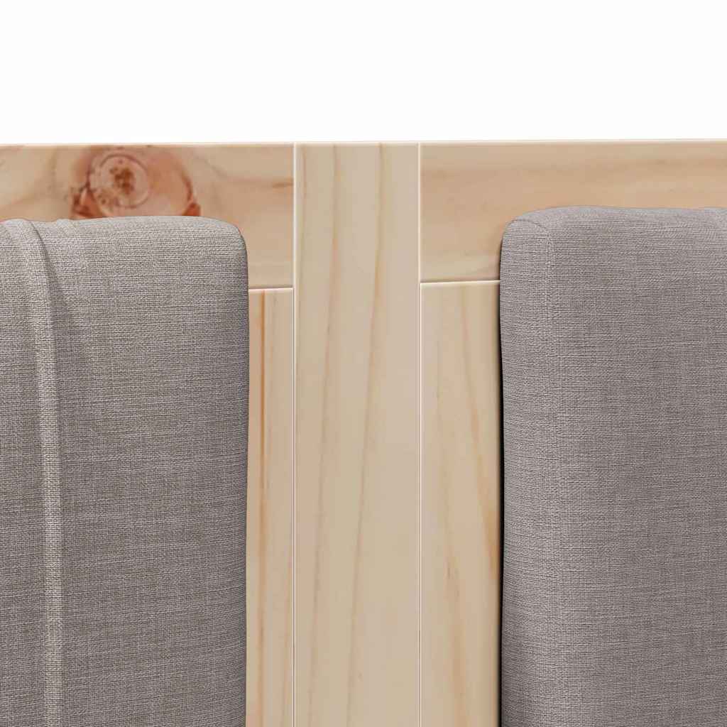 Upholstered Headboard In Brown 160 Cm Solid Pine Wood