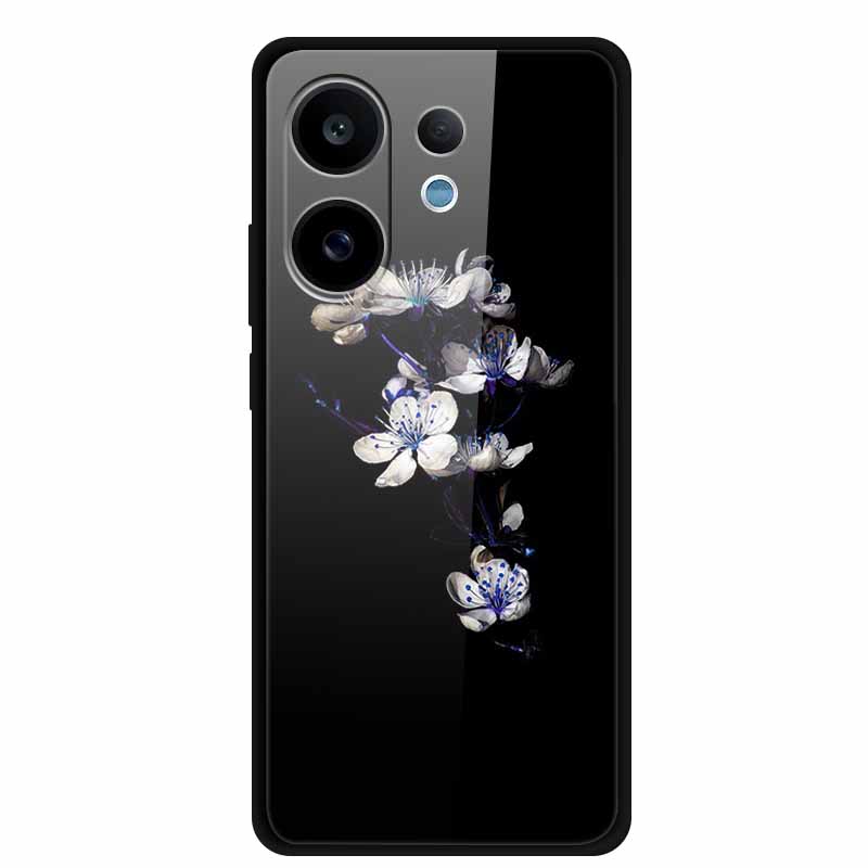 Tempered Glass Case For Vivo V60 2025 Phone Case 6.77" Cartoon Cats Hard Back Cover Soft Bumper For Vivo V60 5G Case V 60 Fundas