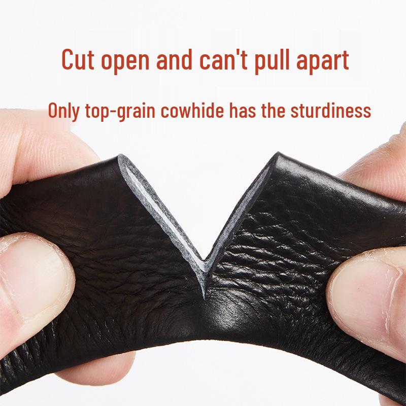 Men's Genuine Cowhide Belt with Automatic Buckle, 3.5cm Width