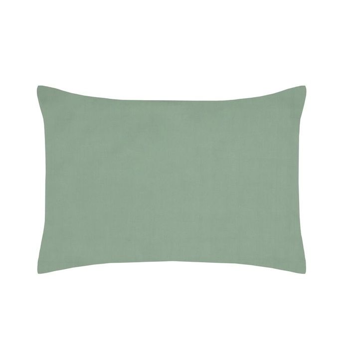 1 Taie d'oreiller percale de coton uni 50 x 70 cm Elysee vert