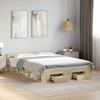 Bed Frame with Drawers Sonoma Oak 140x200 cm Particleboard