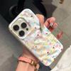 Colorful Oil Painting Flower Phone Case for IPhone 17 16 15 14 13 12 11 Pro Max 17Air Elegant Wrinkled Silicone Soft Cover Funda