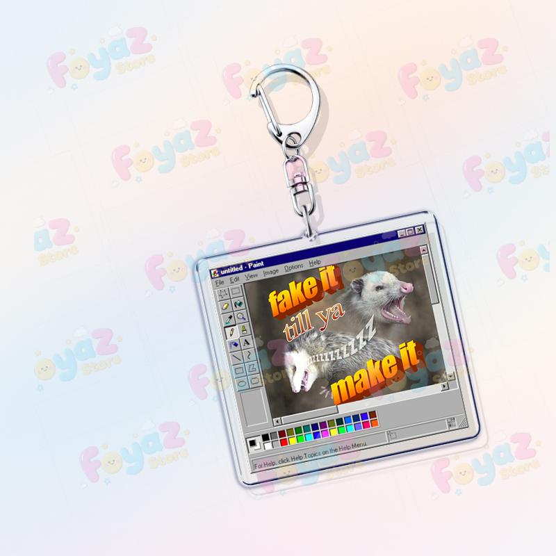 

Cute Animal Cat Hamster Keychains for Accessories Bag Charm Bear Meme Keyrings Jewelry Fans Friends Gifts