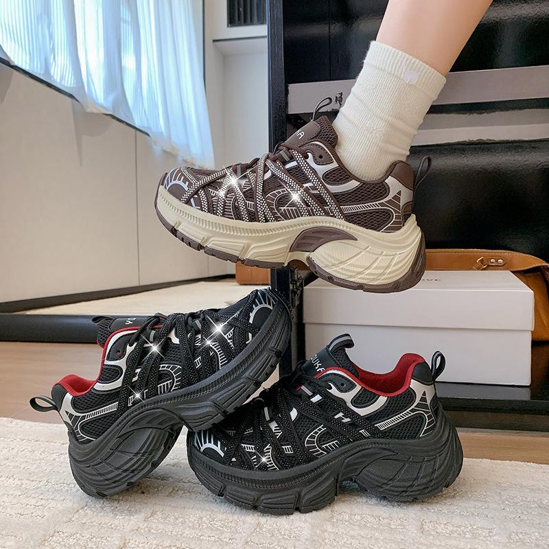 Paris spider strap dad shoes girl 2025 autumn new mesh versatile platform sports casual shoes trend