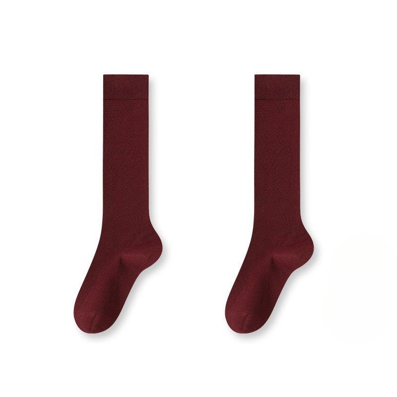 

Осенне-зимние гольфы до икры для женщин, теплые и стройнящие. Носки из чистого хлопка до бедра для весны и осени 1 pair кирпич красный