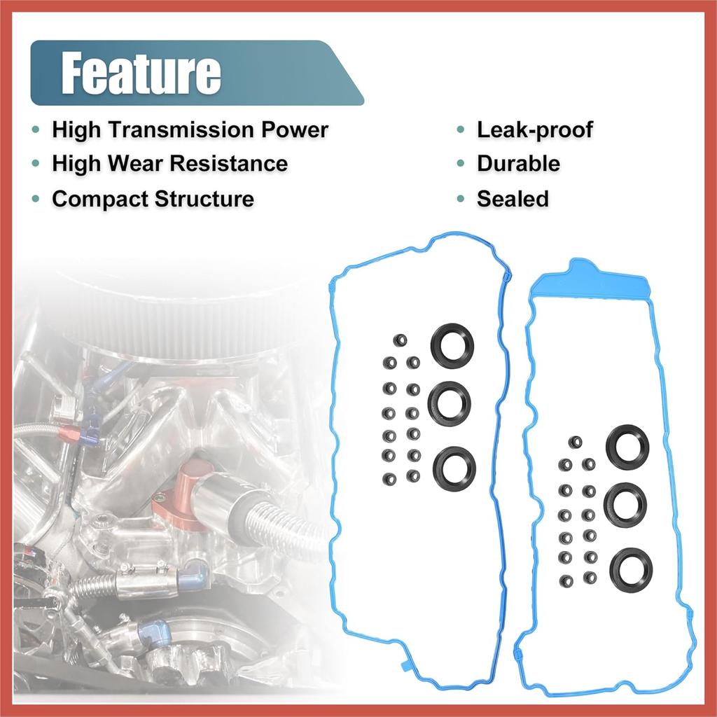 ACROPIX Engine Valve Cover Gasket Seal Set with Grommets VS50808R Rubber for Cadillac CTS SRX for Chevrolet Captiva for Buick Enclave Car Parts
