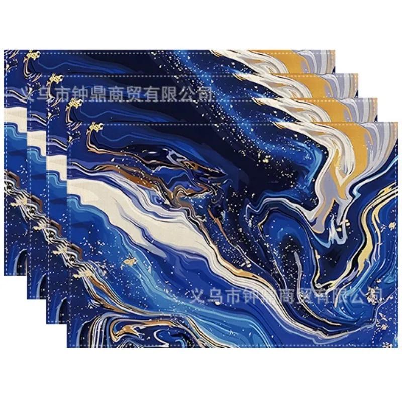 Hot-selling Placemats Leopard Starry Sky Watercolor Dining Table Decoration Placemats Insulation Mats Linen Anti-fouling Mats