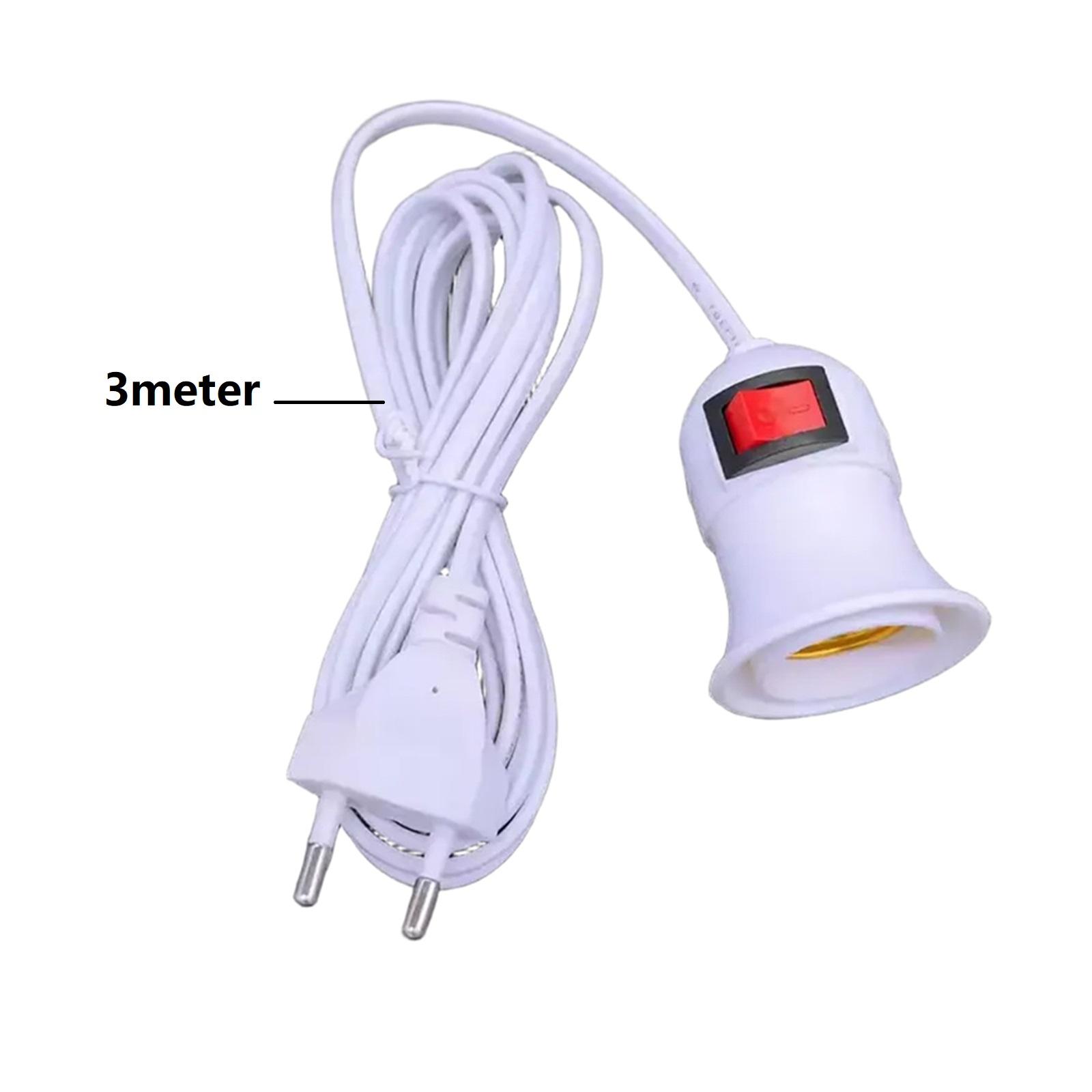 

E27 Pendant Lamp Holder with 3 Meter Cord and Push Button Switch Perfect for Phytolamps and Targeted Room Lighting Solutions