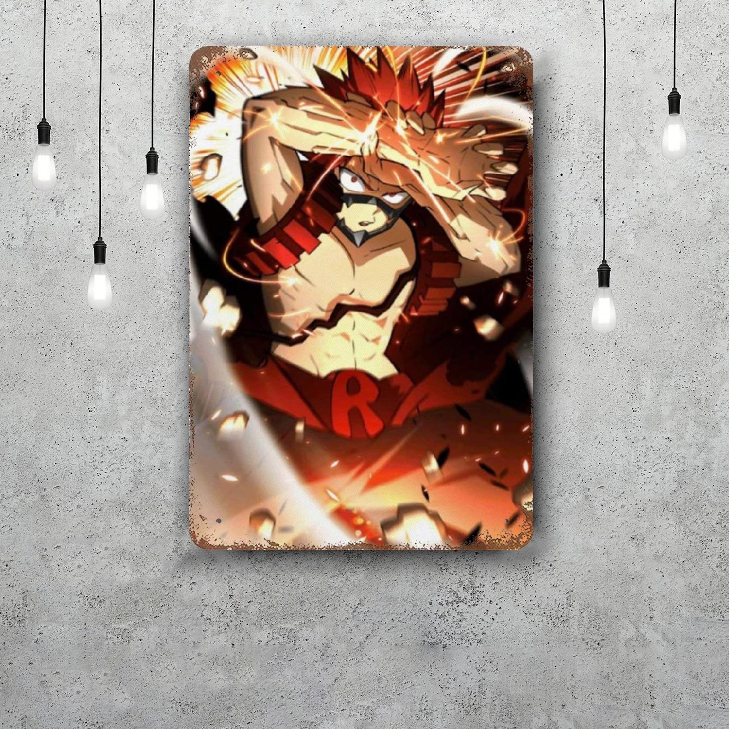 

mha kirishima Classic Poster Rusty Metal Plaque Retro Decorative Plate Bar Man Cave Garage Club Metal Sign Wall Decoration 20x30cm（7.8x11.8inch）