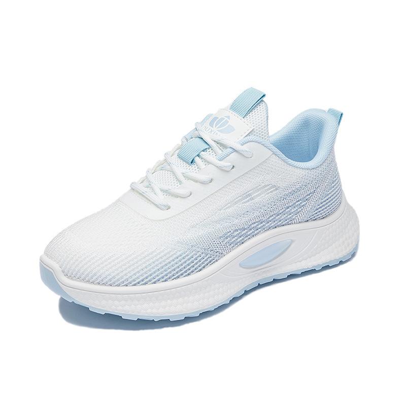 Flying Knitted Sports Shoes for Women In Spring New Style Student Running Casual Shoes To Increase High Street Photography Q1002