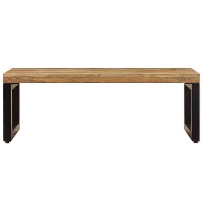 VidaXL Table basse 100x50x35 cm Bois de manguier solide et acier