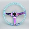14inch 350MM Acrylic Steering Wheel & Anime Horn Button 6 Holes Neo Chrome Bubble Steering Wheel Depth 71MM PC-ST17ABS