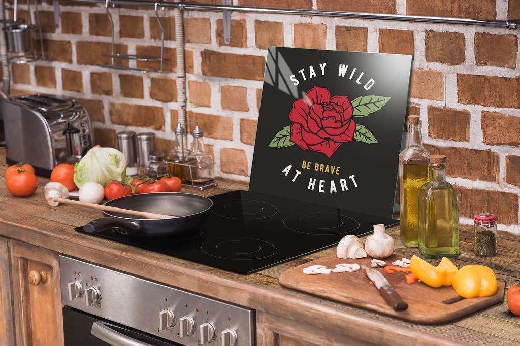 SZKLANA PŁYTA OCHRONNA NA KUCHENKĘ 50x52 RÓŻA