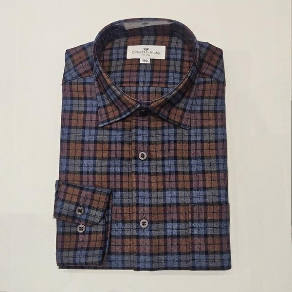 Countess Mara Wrinkle Free Regular Fit Fleece Check Long Sleeve Shirt Cdcy4c2103r0 095