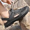 Men Outdoor Hiking Sandals Handmade Summer Beige Roman Sandals Retro Wide Close Toe Grey Beach Water Shoes Plus Size