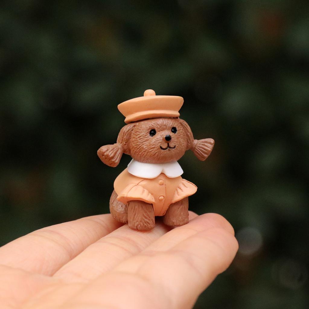 12pcs Adorable Simulation Dog Puppy Animal Decoration Resin Craft Miniature Figure designed for Bonsai Microlandscape Fairy Garden Decor