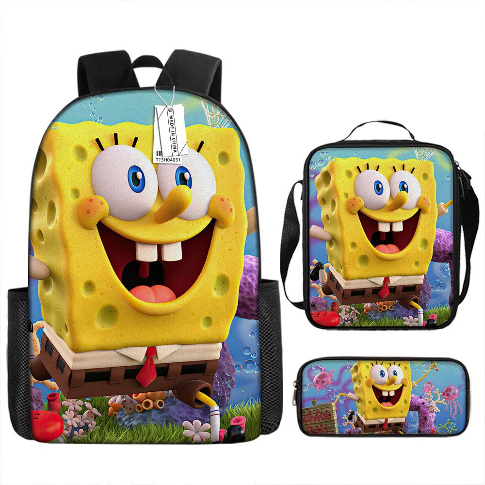 Spongebob Squarepants Children'S School Bag Male And Female Students Backpack Kindergarten Cute Cartoon Backpack Pencil Bag