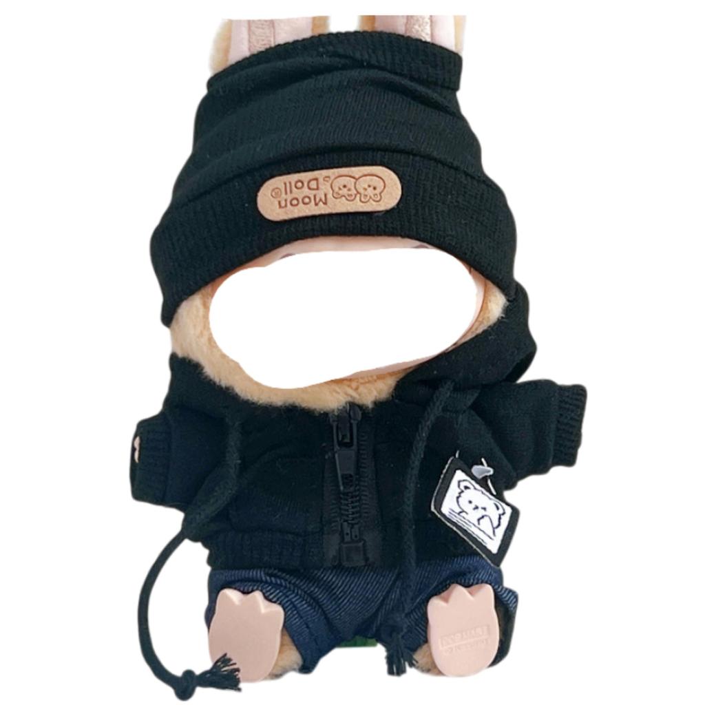 AXLUCE Lovebu Clothing: Hoodie, Denim Pants, and Knit Hat (Black)