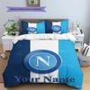SSC Napoli Custom Name Pattern Bedding,Quilt Set Quilt Cover Pillowcase Home Birthday Gift(1 * duvet cover + 2 * pillowcase, without core)