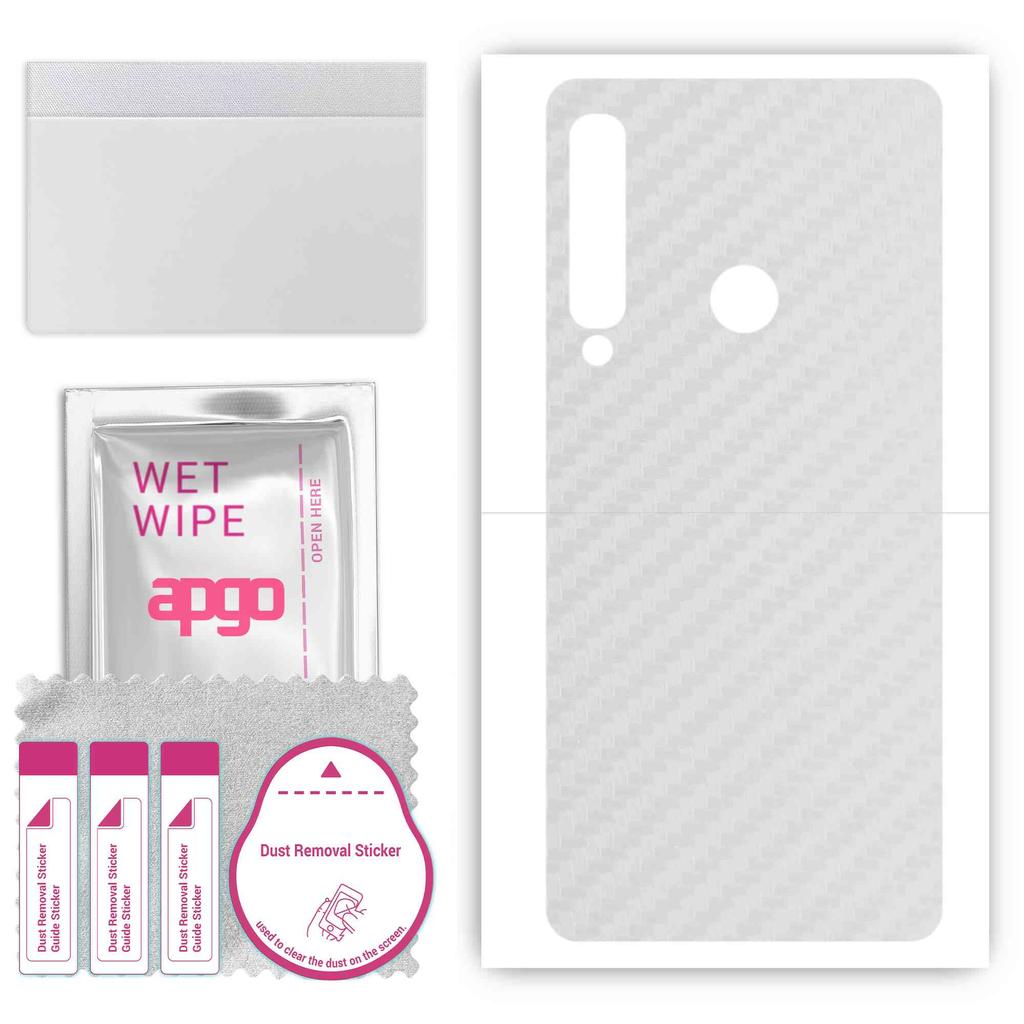 apgo Protective Skin Sticker for the back compatible with Samsung Galaxy A9 (2018), Wrap Film, Foil, Vinyl - Pattern Transparent Carbon