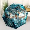 Thème attrape-rêves loup 8 baleines Parapluie pliant automatique Mode, Design compact et portable, Un cadeau parfait pour un anniversaire, Noël