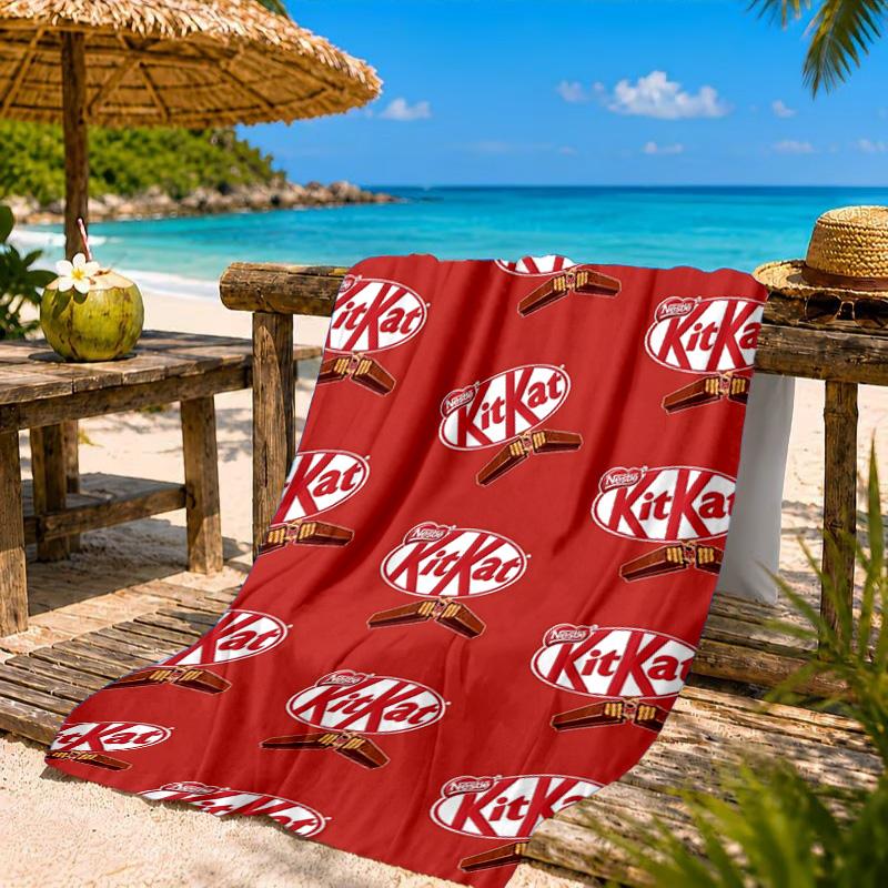 1PC Kit-kat Beach Towel for Adults/Family ,Beach Towel, Ultra Absorbent Quick-Drying Pool Towels for Travel, Swimming, Camping Gift