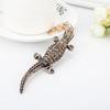 Rhinestone Red-Eyed Crocodile Lizard Metal Keychain and Car Pendant