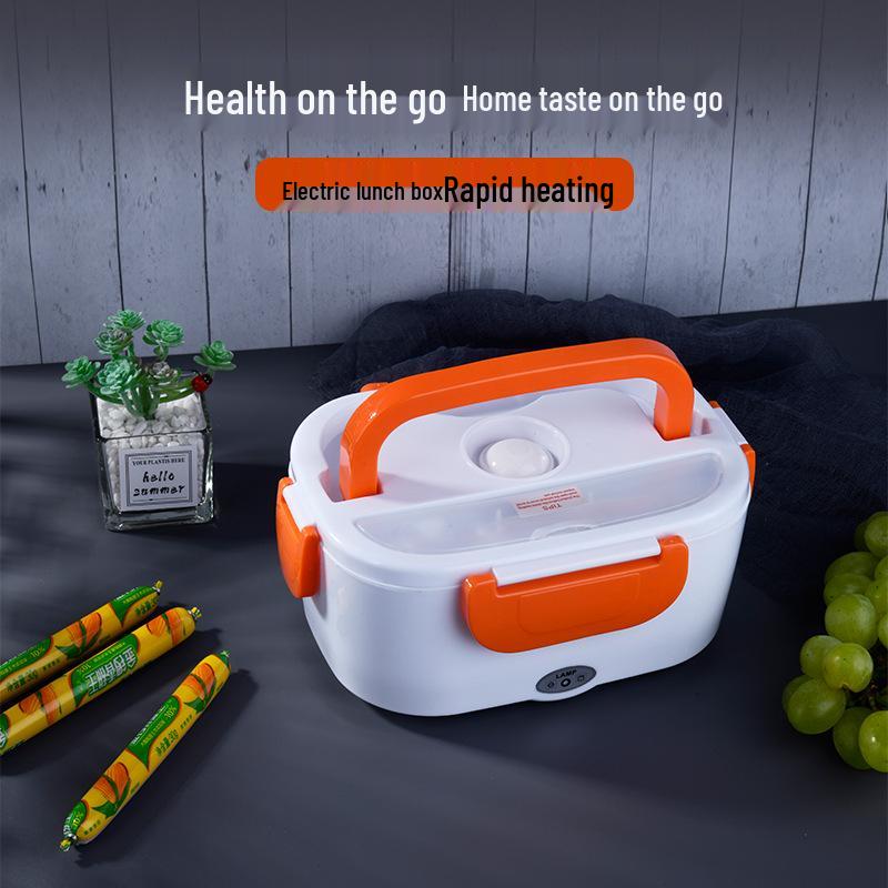 Portable Rechargeable Electric Lunch Box for Car and Home - Self-Heating, Insulated Food Warmer