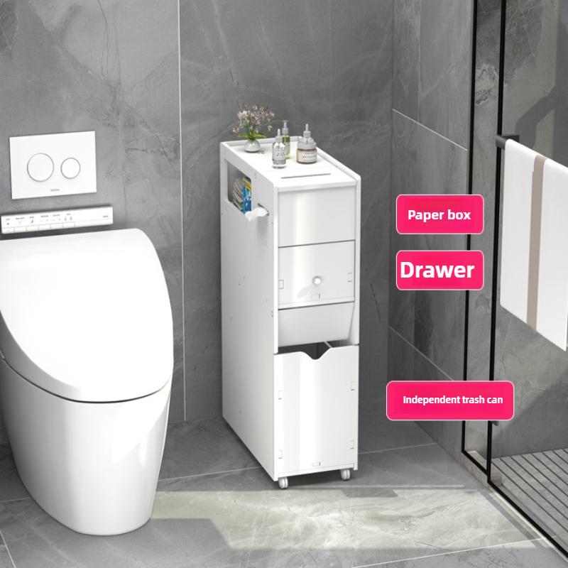 Space Saving Bathroom StorageCabinet with Adjustable Shelves,Waterproof NarrowTower Organizer forOver-Toilet Multifunctional Use
