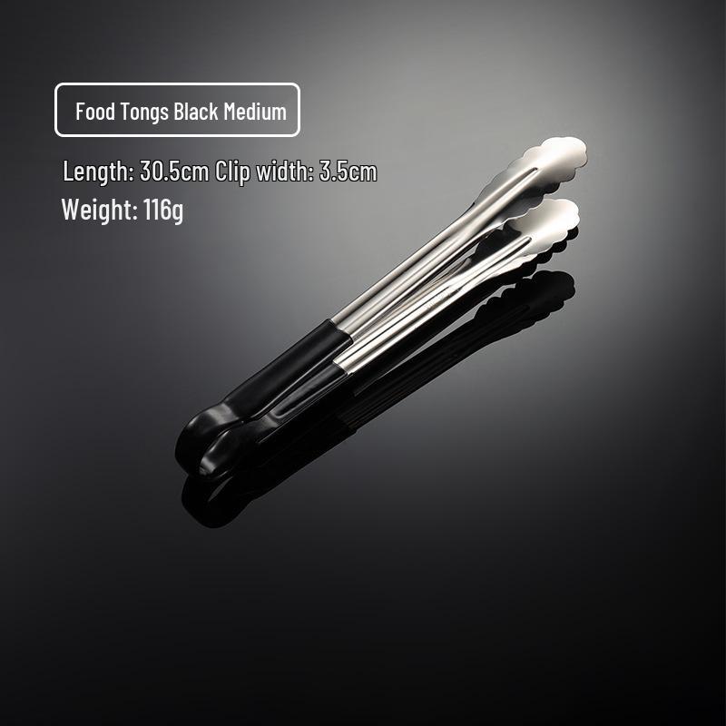 304 Stainless Steel Anti-Scald Silicone Food Tongs for Barbecue, Grilled Meat, Bread, and Baking