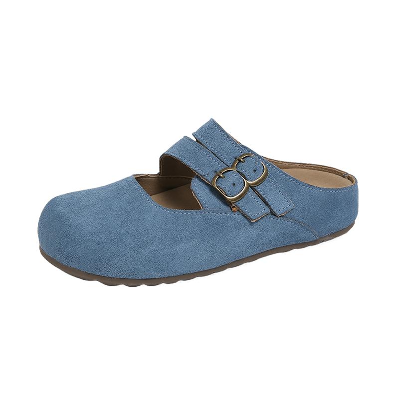 Мода Лето Новые Полусабо Женская Мода Слипоны Маленькие Милые Бао Голова Толстая Подошва Внутреннее Увеличение Нескользящие Плоские Туфли 35 4868₽