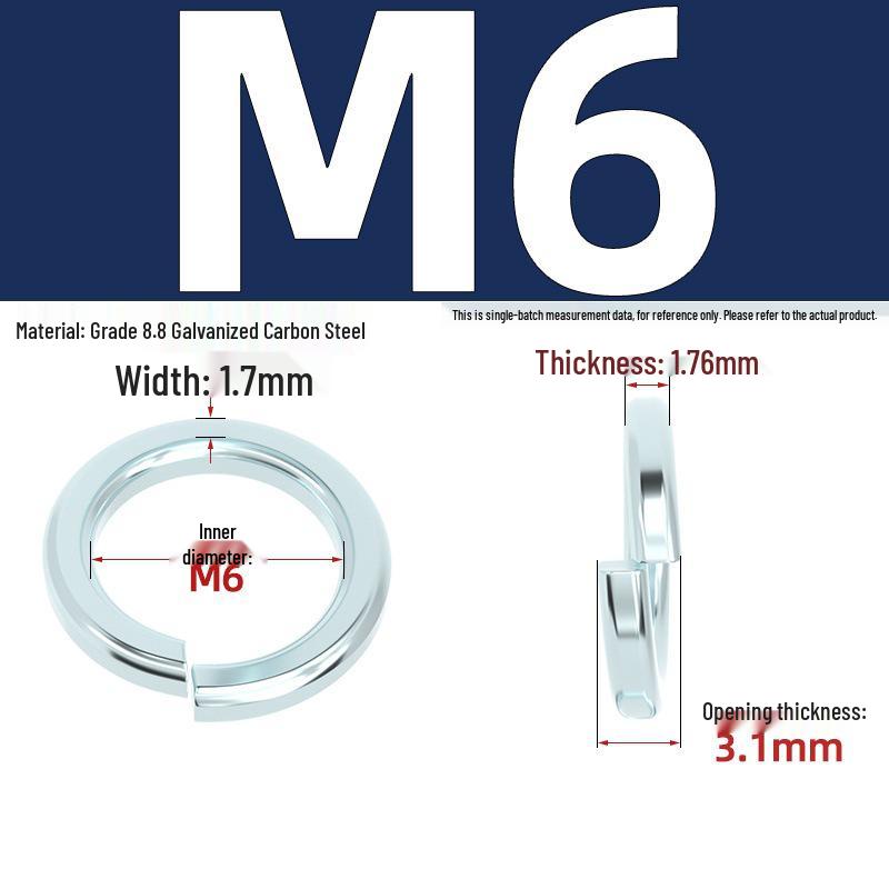 Grade 8.8 Galvanized Open Coil Spring Washer, M3-M30mm