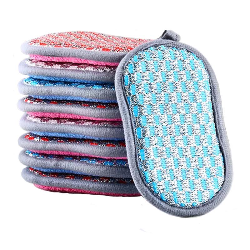 Double-Sided Non-Stick Kitchen Sponge & Scourer Brush