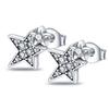 925 Silver Jewelry Women Fashion Cute Tiny Clear Crystal Cz Stud Earrings 