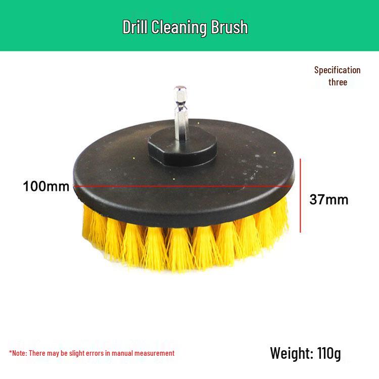 Electric Drill Brush Set: Household Bathroom & Floor Cleaning with Bristle Brush & Sponge Scouring Pad.