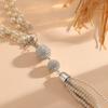Heavy Industry Hand Woven Full Diamond Imitation Pearl Tassel Pendant Necklace Collarbone Chain for Women