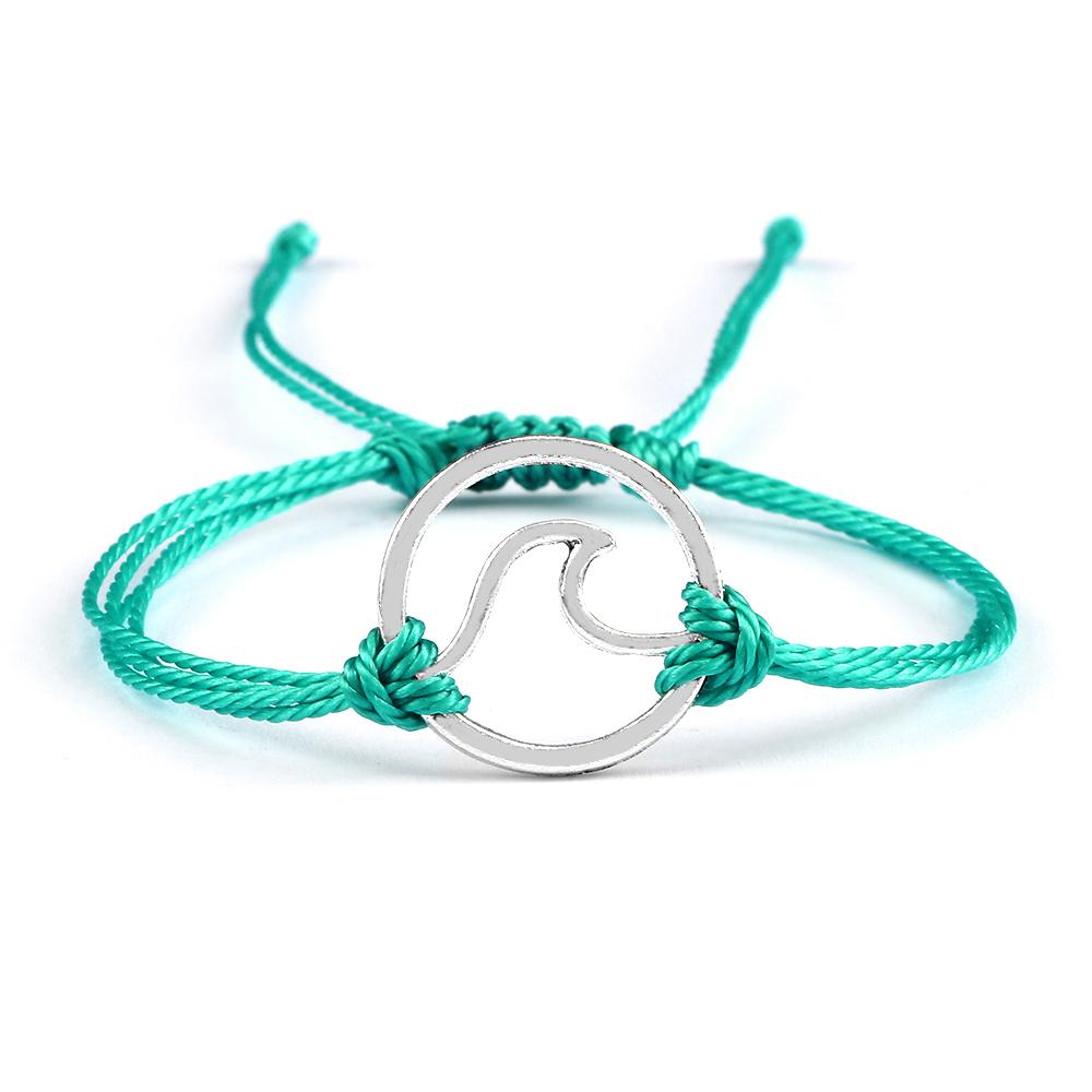 Bohemian Wax Rope Braied Bracelet for Women Men Charm Waves Adjustable Bangles Lucky String Bracelets Friends Gift Wrist Jewelry
