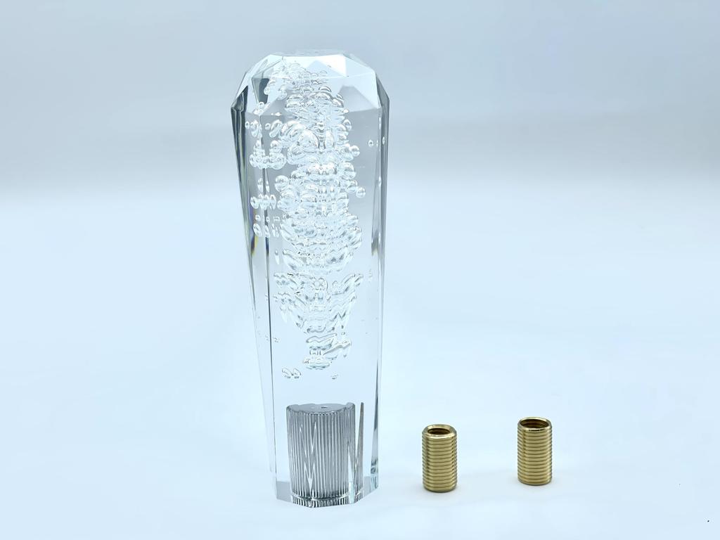 Mitoland Clear Bubble Foam Octagon Crystal Shift Knob Diamond Cut 5.9 inches (150 mm)