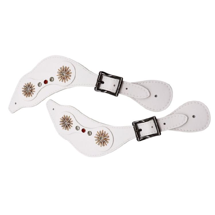 Западные Цветочные Сапоги Хороший Ремешок Декоративный Конный Спорт Хороший Ремешок Искусственная Кожа Ремешок для Сапог для Снаряжения для Конного Спорта белый
