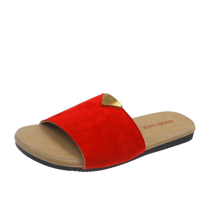 Internet celebrity soft flat-bottomed Boken slippers women's 2025 summer new soft leather women's shoes non-slip versatile casual one-word slippers