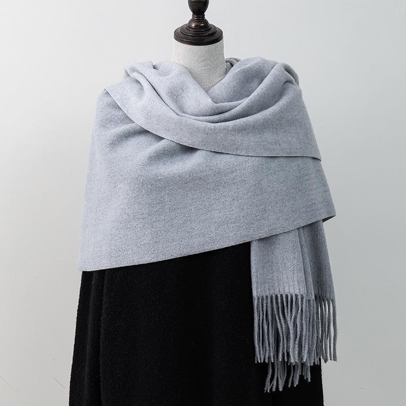 Women's Double-sided Wool Cashmere Scarf Shawl: New High-end Autumn/Winter 2026 Style